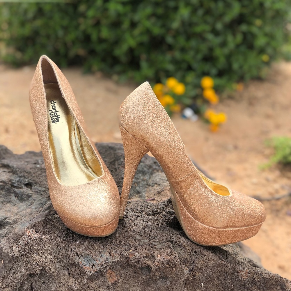 Gold Glitter Charlotte Russe Pumps